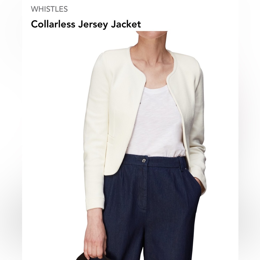 Whistles Collarless Jersey Jacket